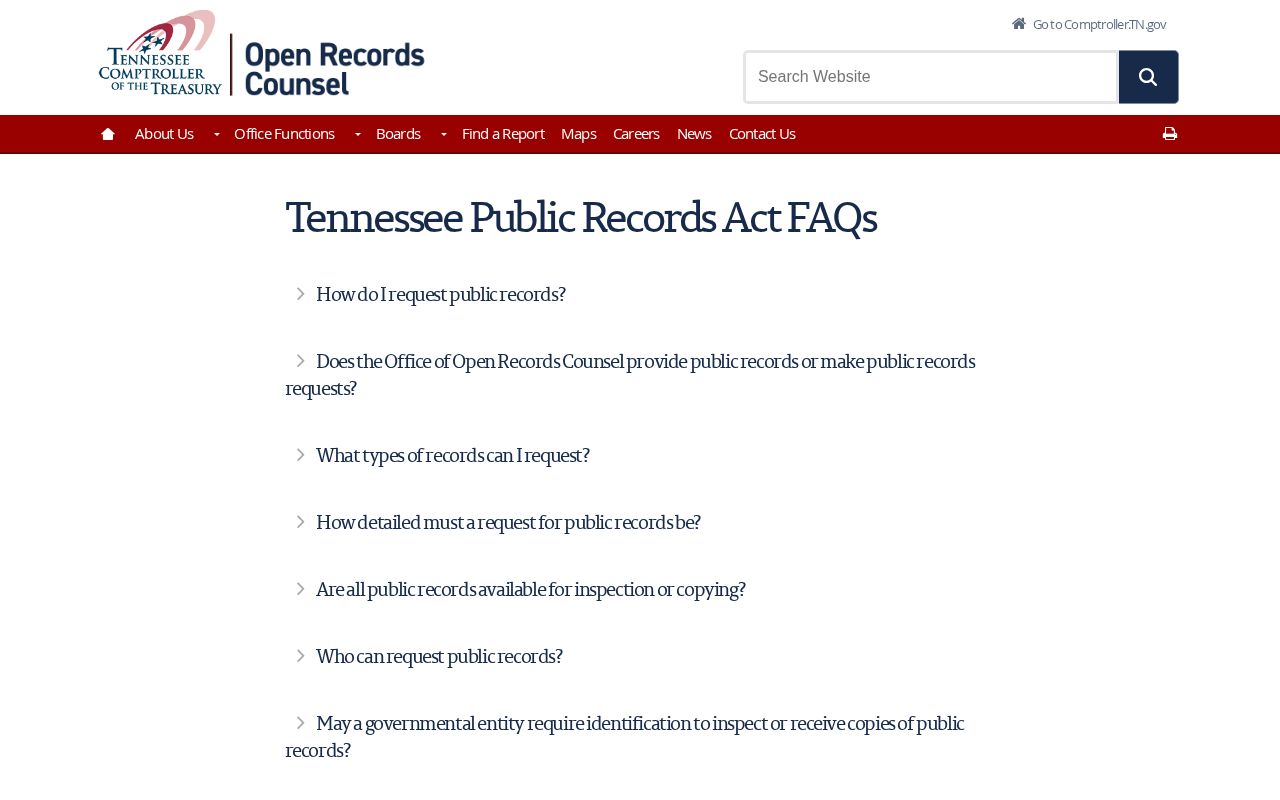 Tennessee public records guidance for Cannon County 72-hour releases