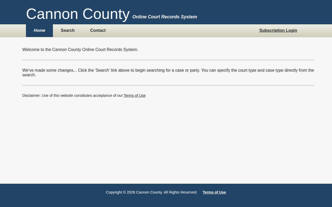 Cannon County released inmates court record search