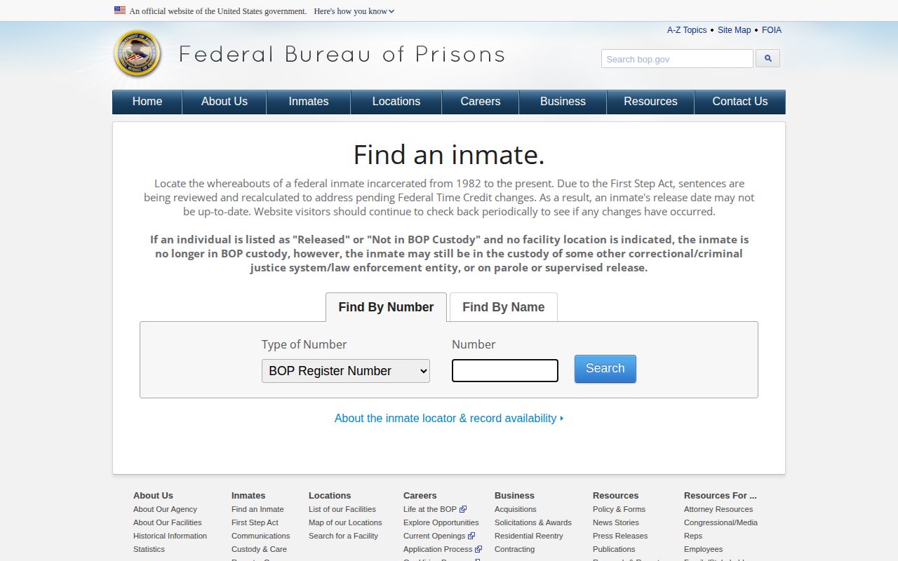 Federal locator limit for Cannon County released inmate mugshot searches